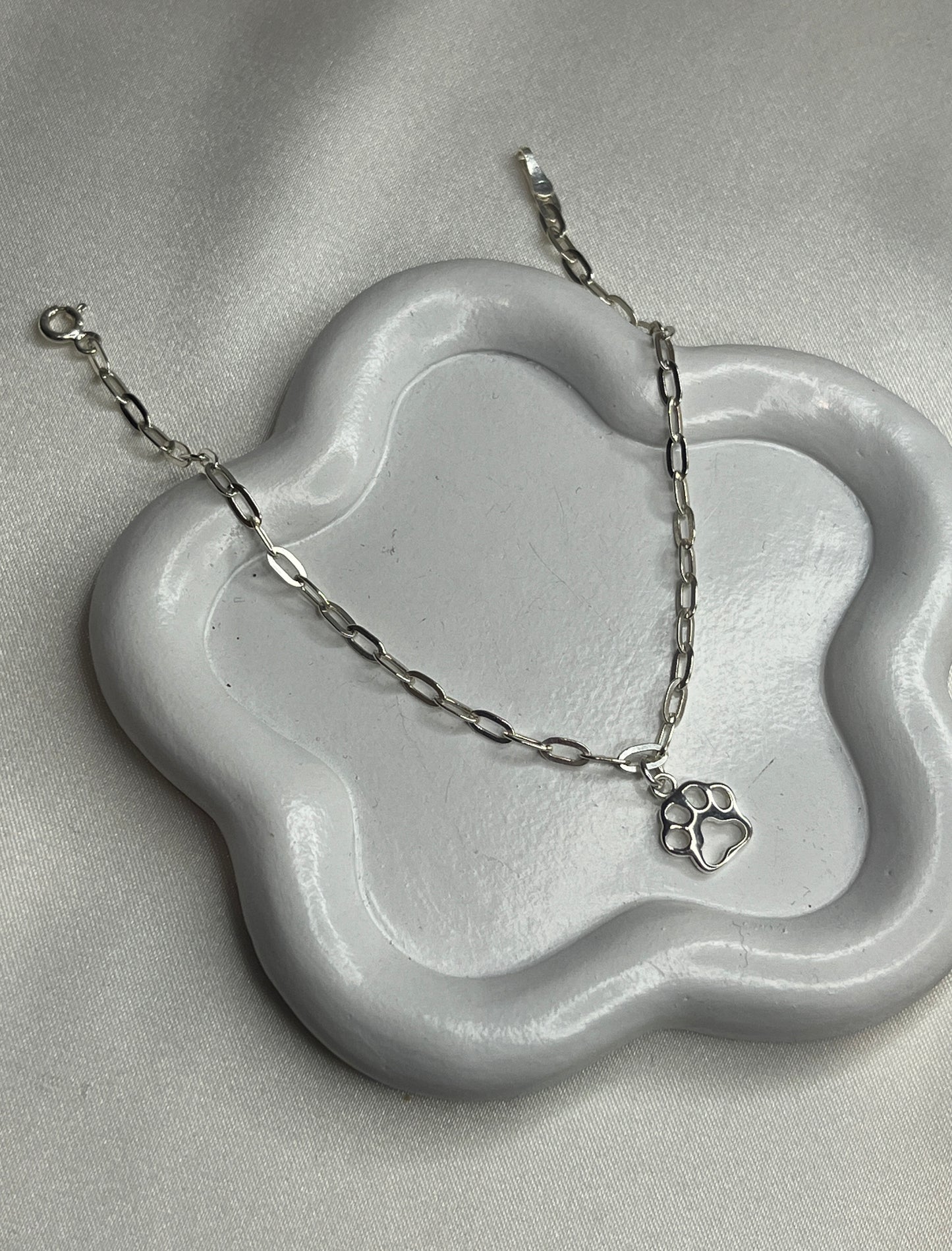 Paw charm on Paperclip bracelet