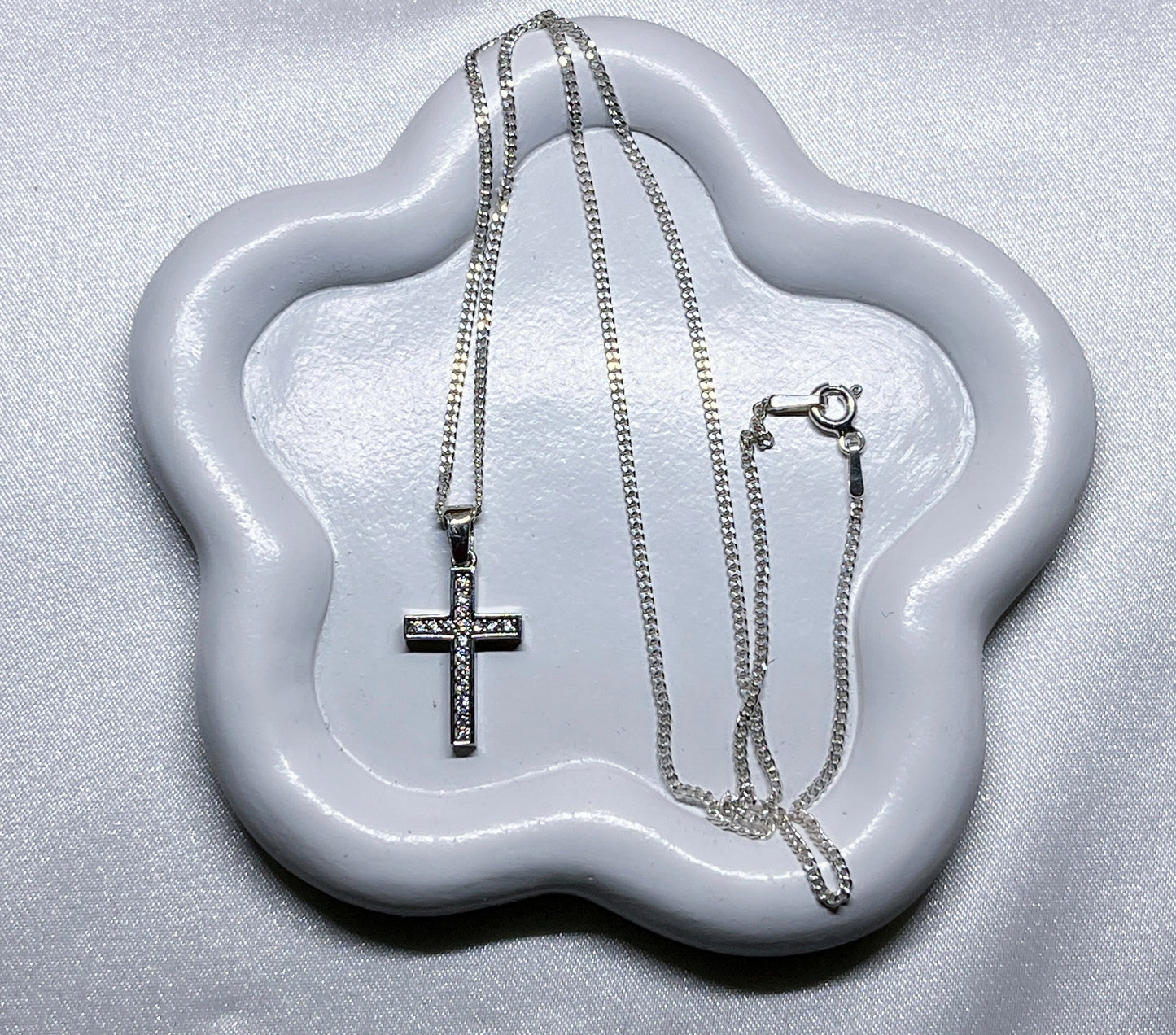 Cross with full cz stones necklace