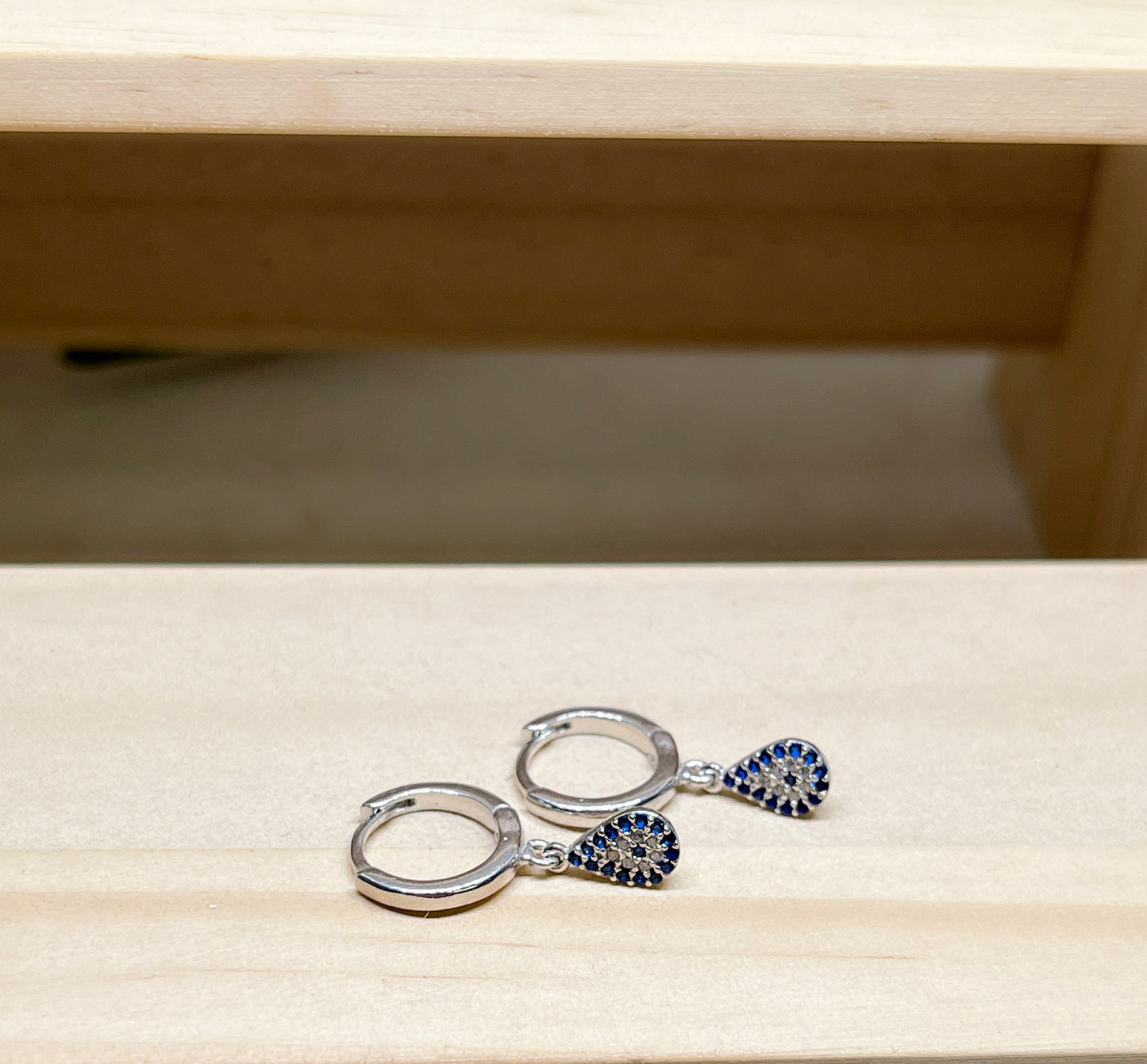 Evil Eye Huggie Drop earrings