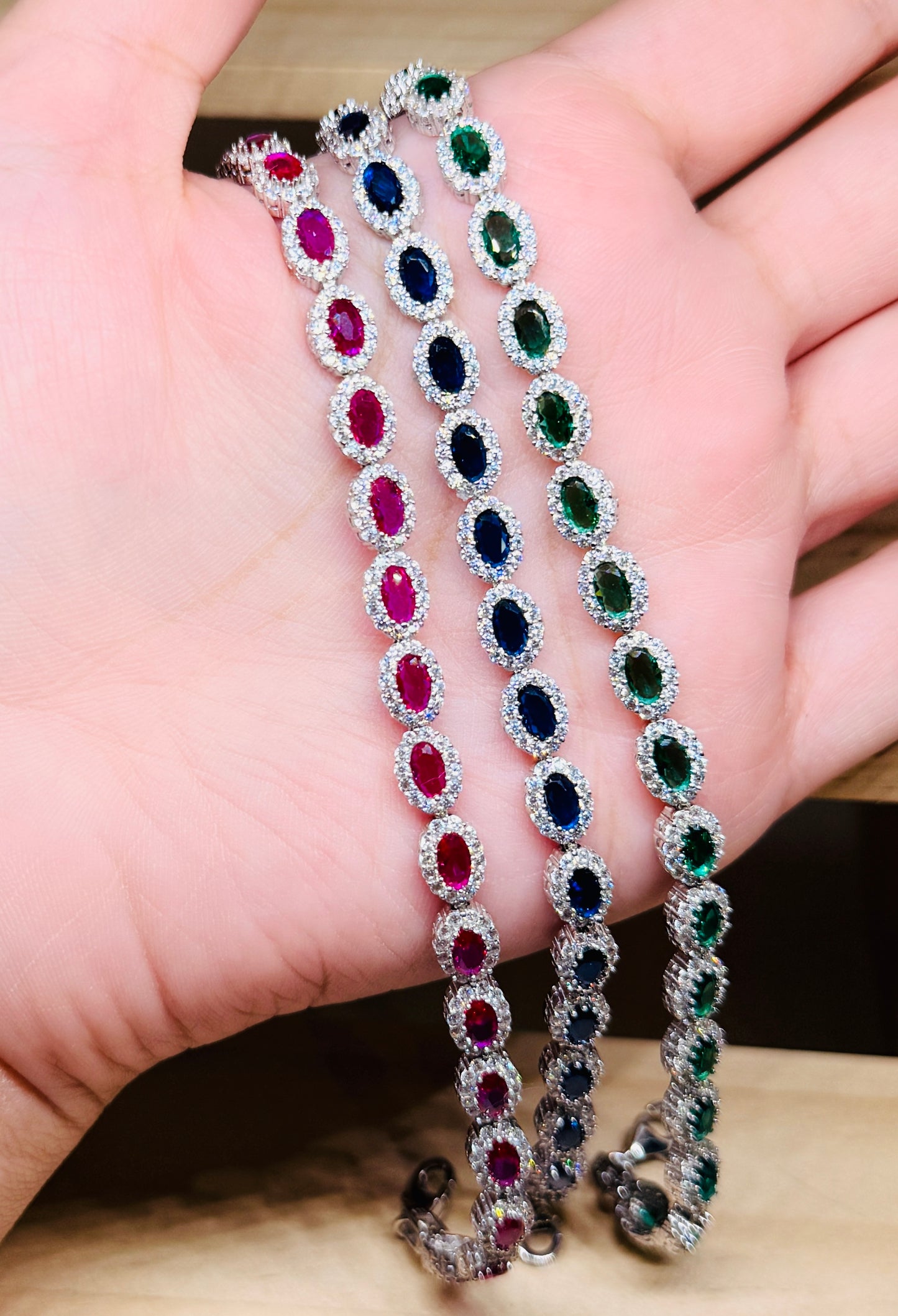 Oval Tennis Bracelets - Various colours