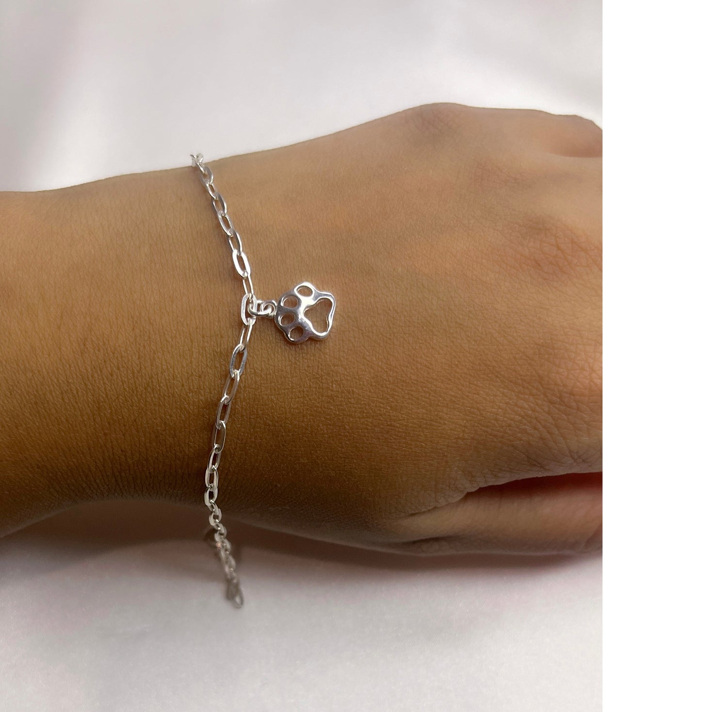 Paw charm on Paperclip bracelet
