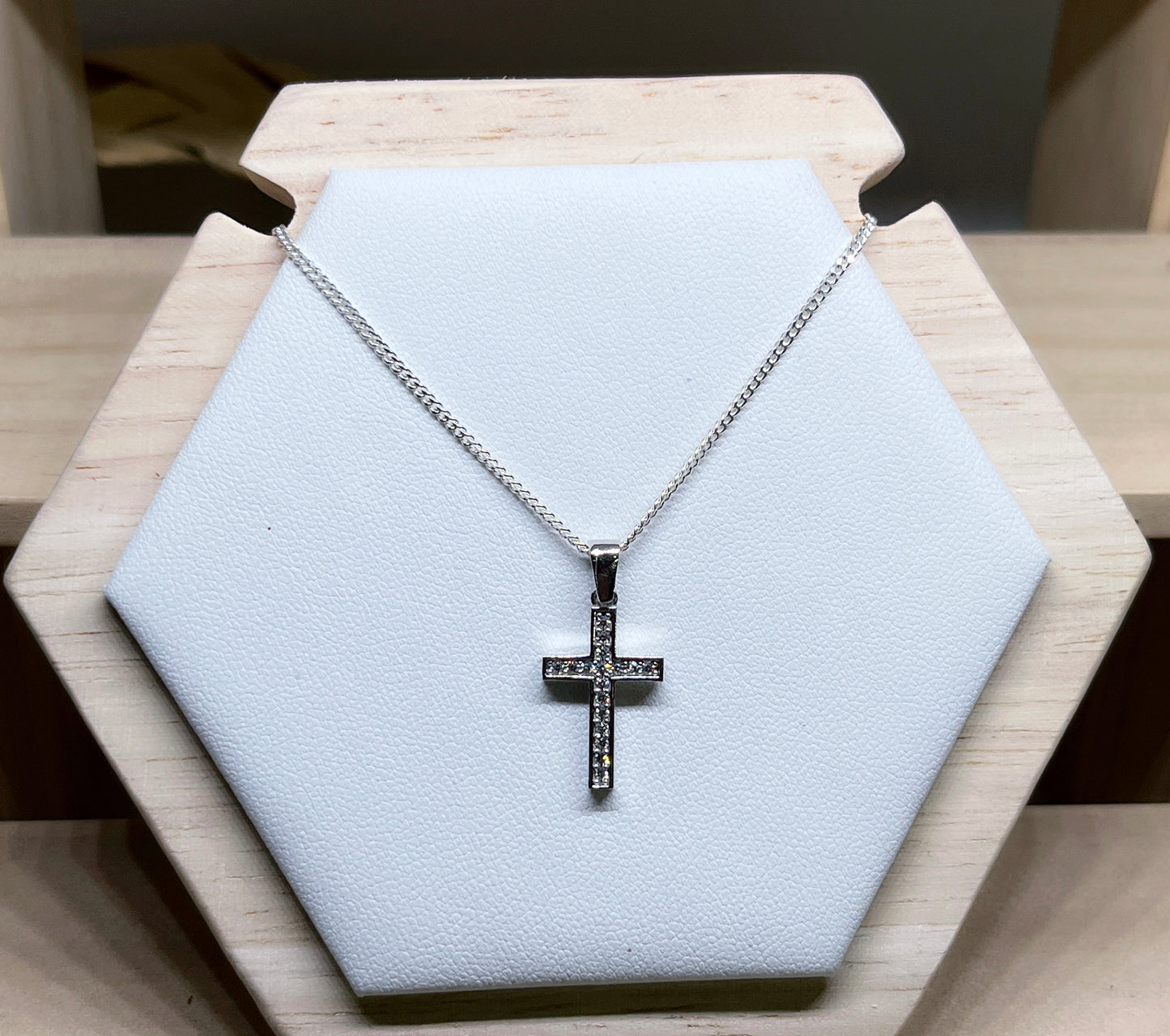 Cross with full cz stones necklace
