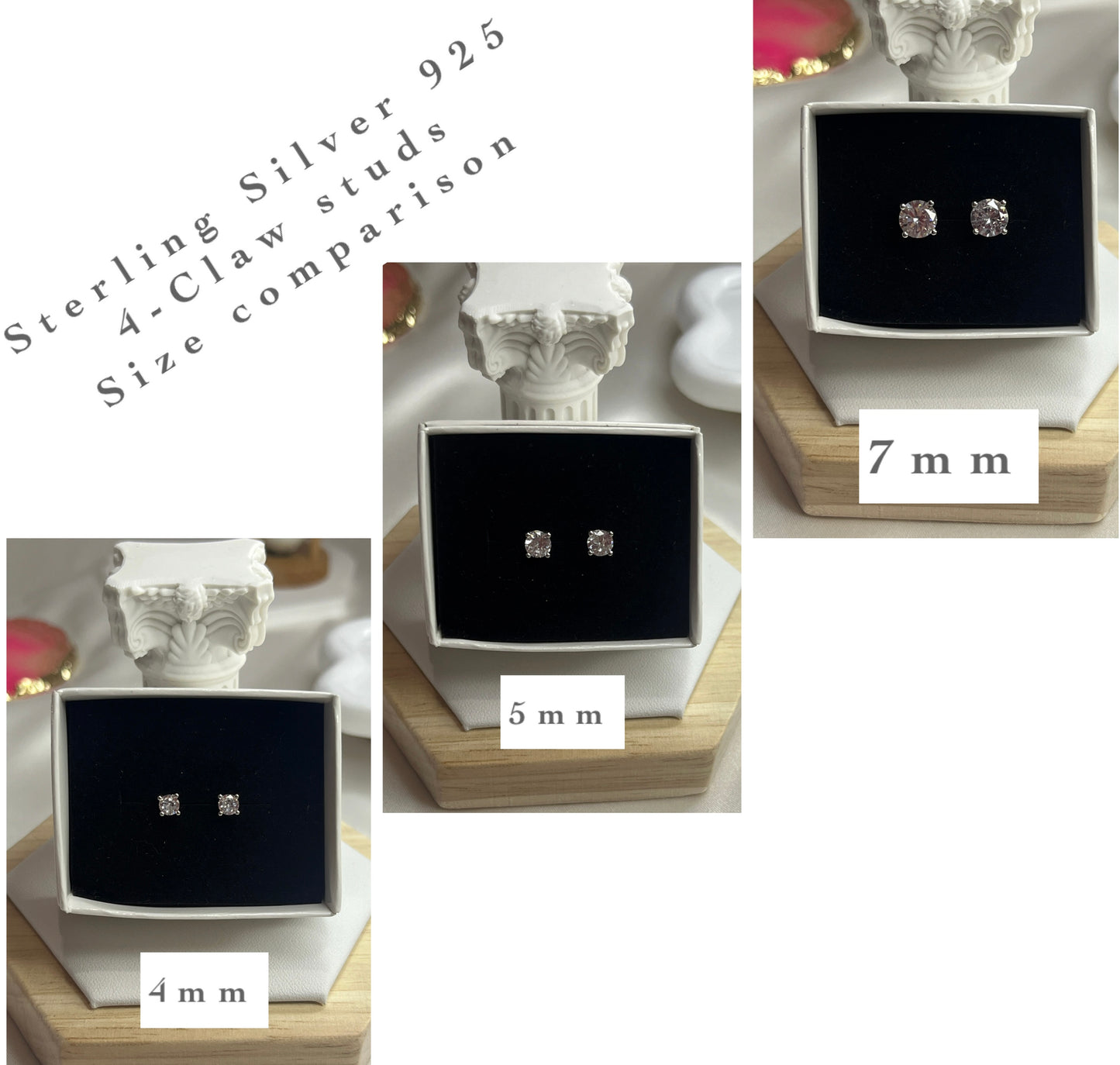 Classic 4-Claw cz studs