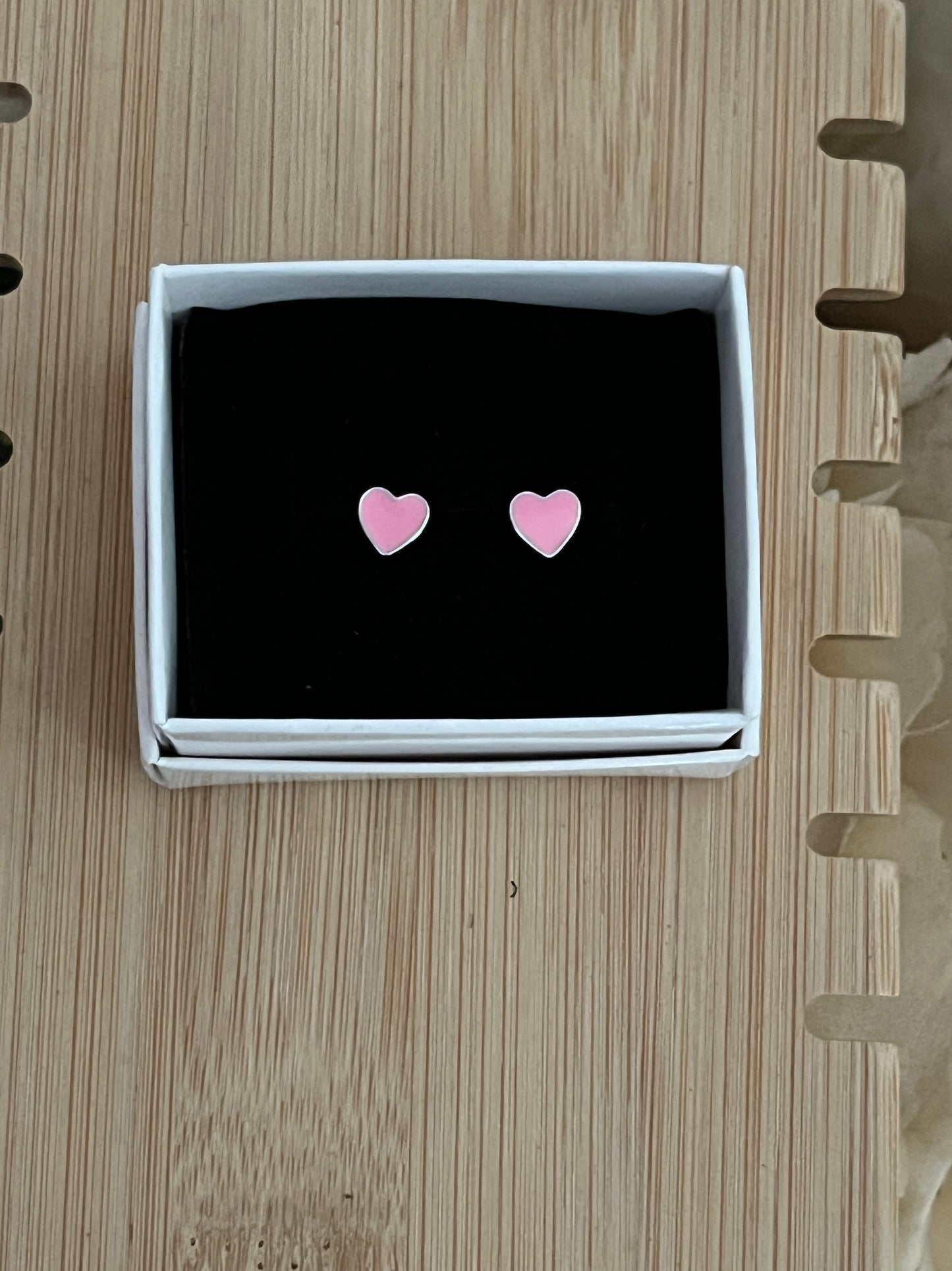 Pink Heart Studs