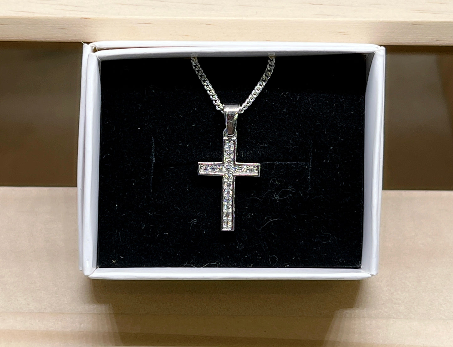 Cross with full cz stones necklace