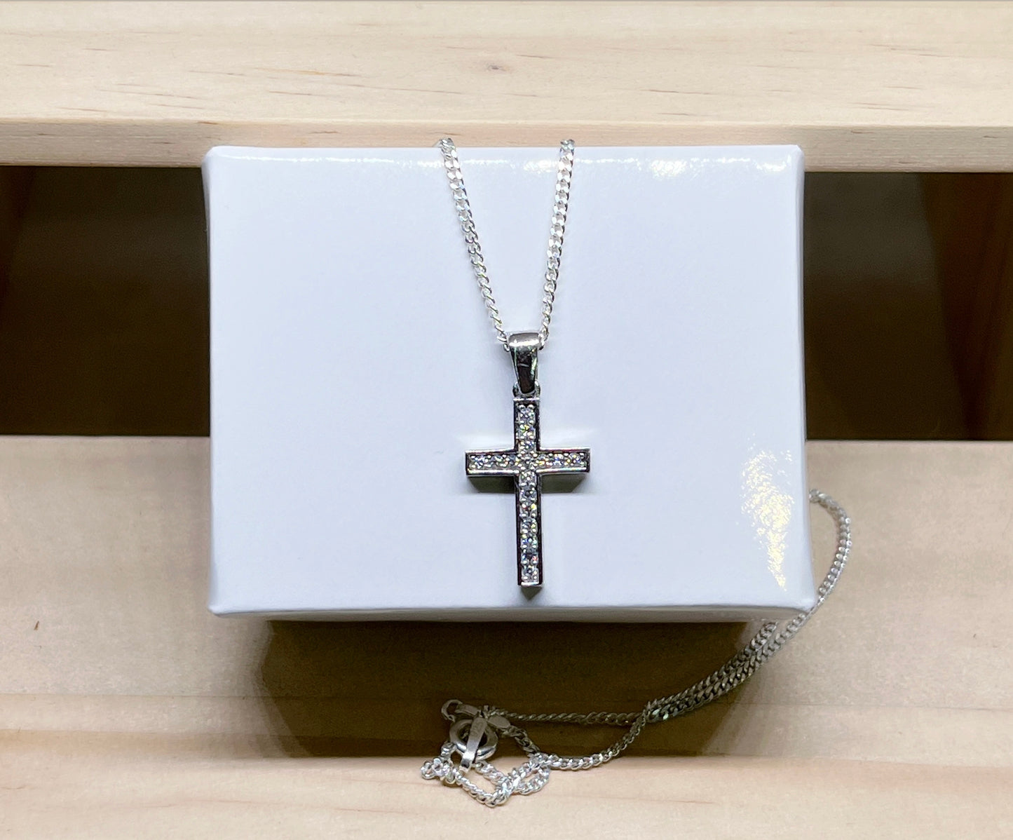 Cross with full cz stones necklace