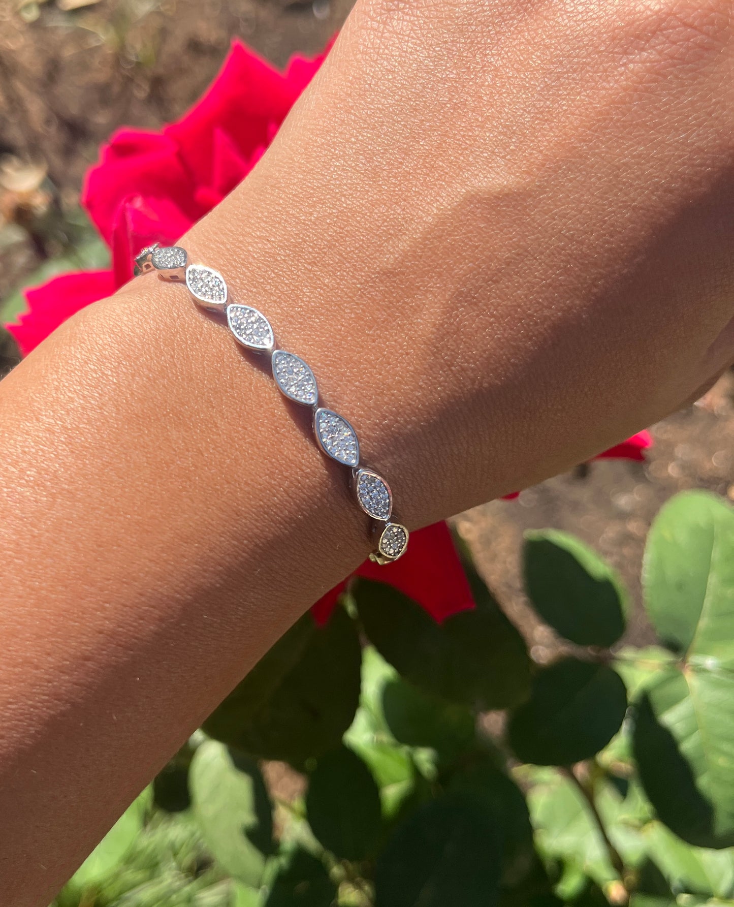 Fancy clear stone tennis bracelet