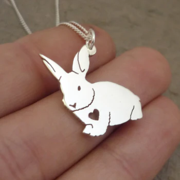 Bunny pendant on chain - Handmade - By order only