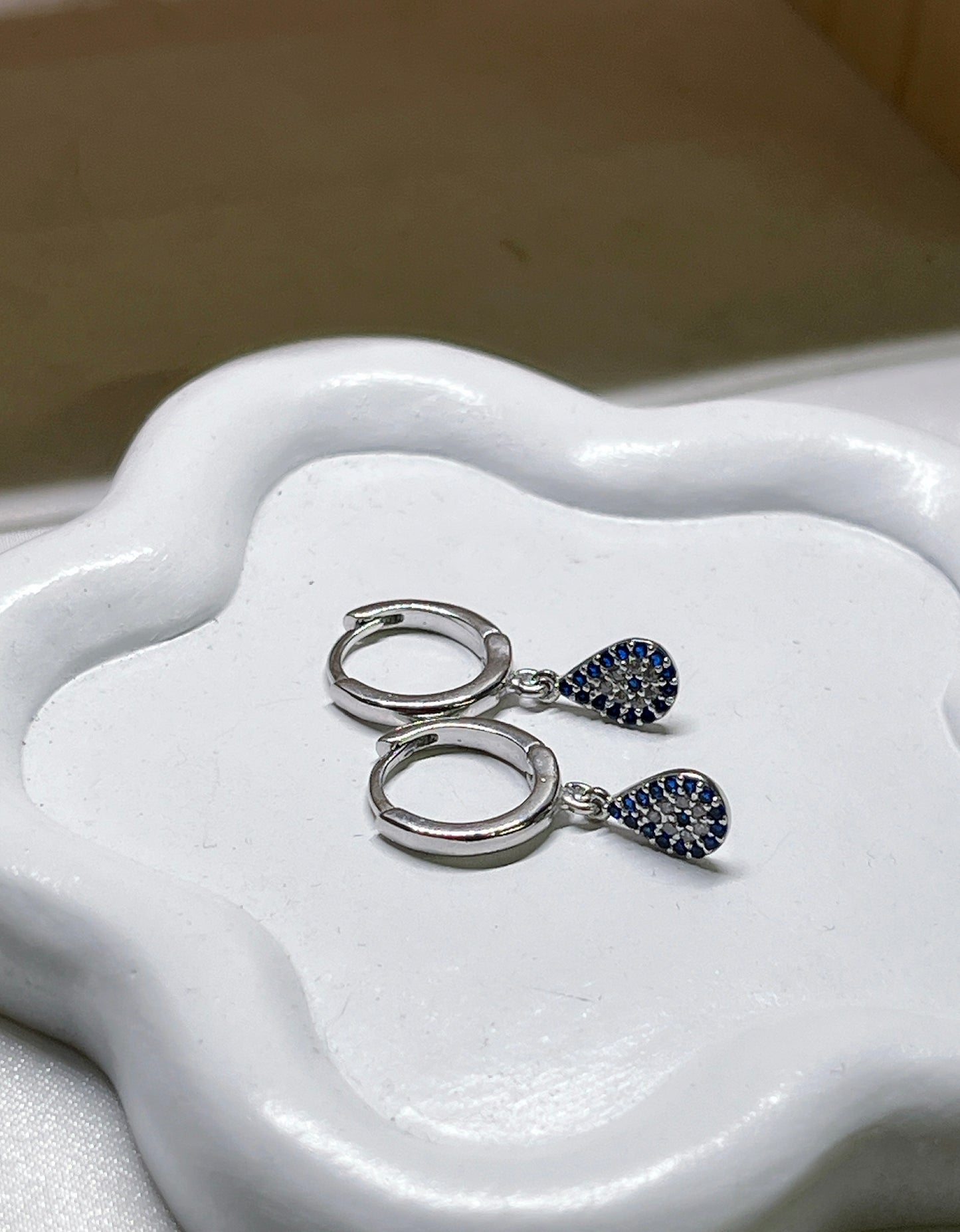 Evil Eye Huggie Drop earrings