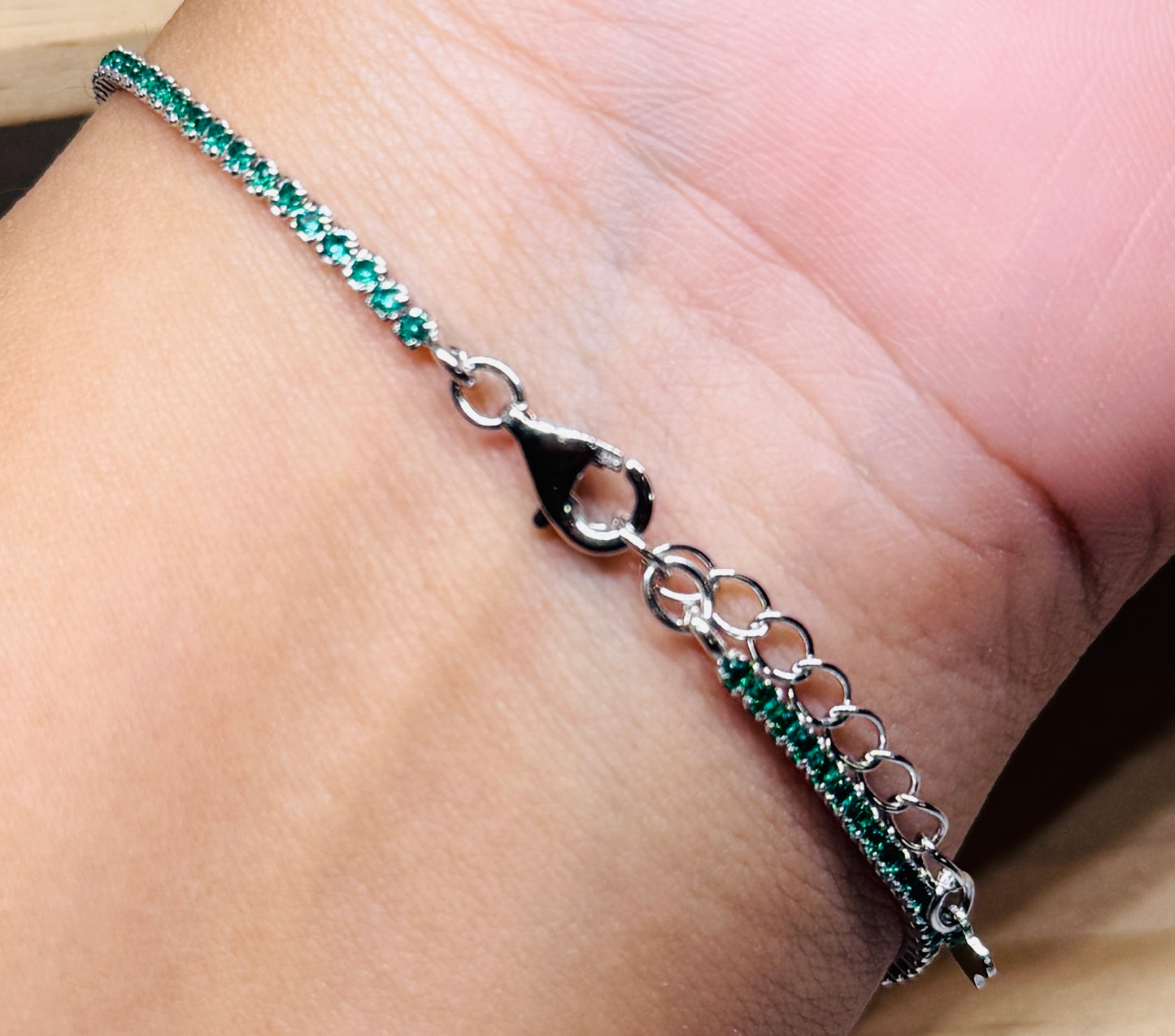 Dainty 4-Claw Tennis Bracelet - 2mm (Various Colours)