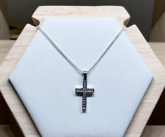 Cross with full cz stones necklace