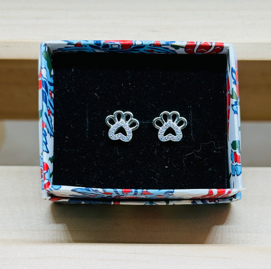 Paw Print Studs
