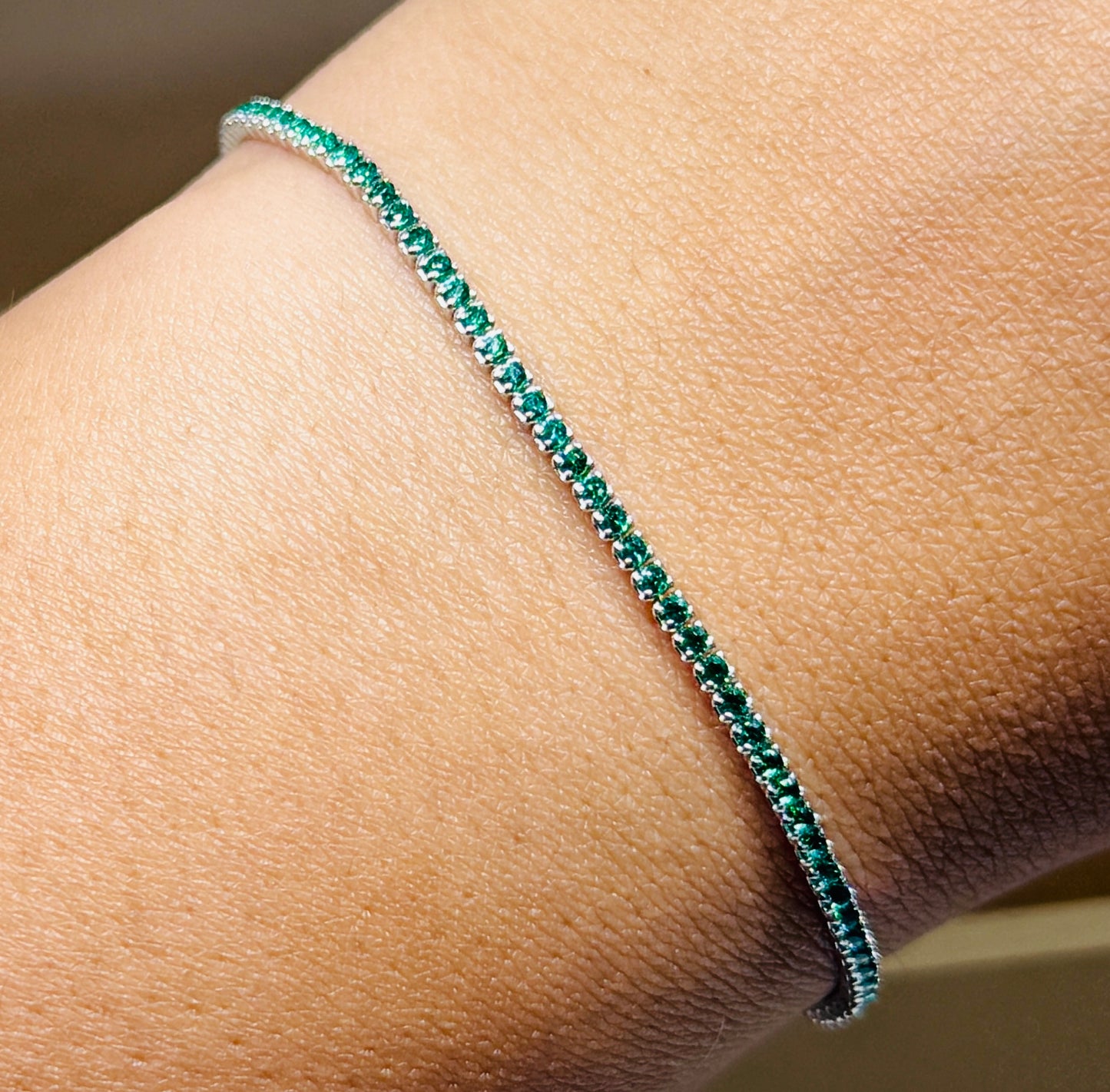 Dainty 4-Claw Tennis Bracelet - 2mm (Various Colours)