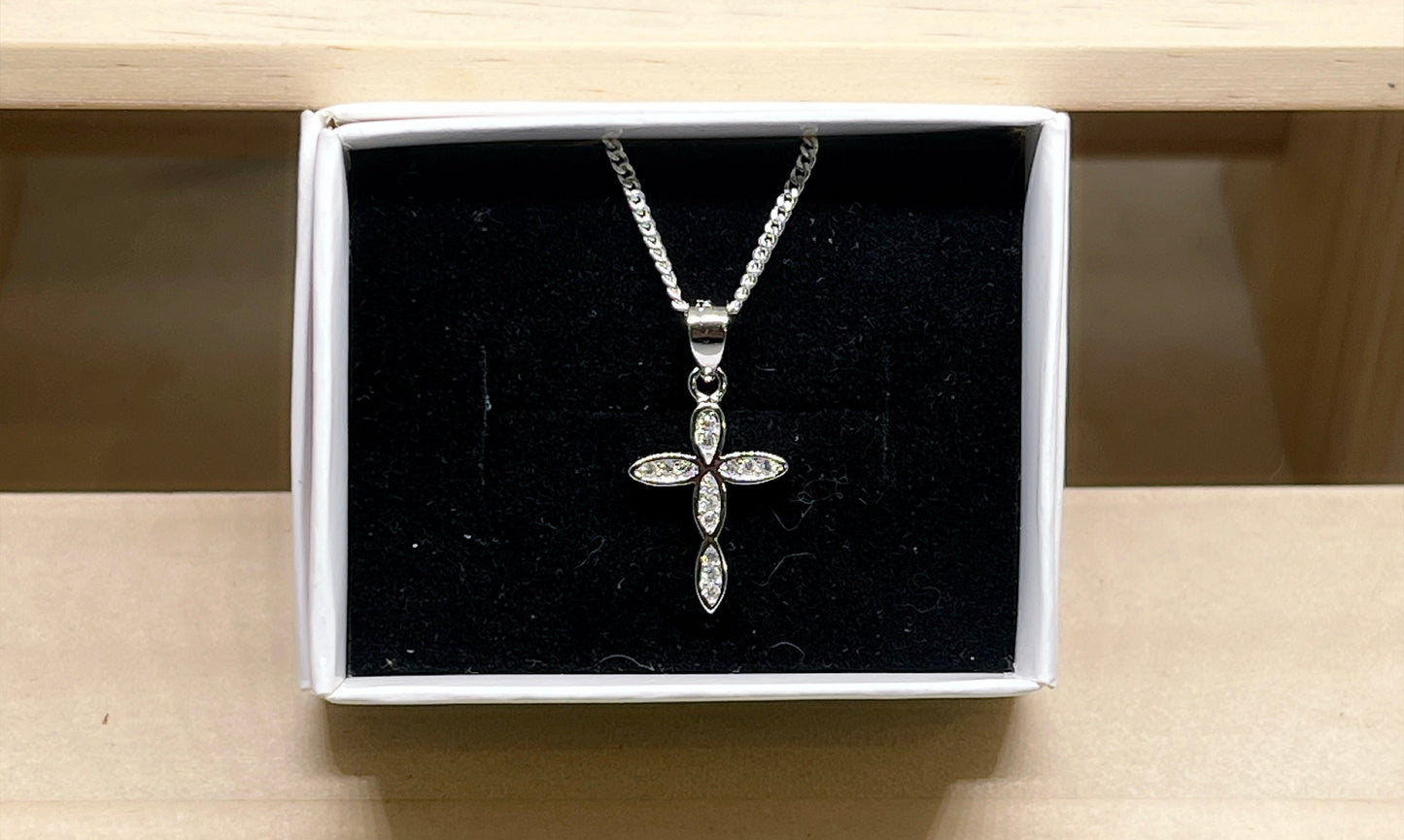 Fancy Cross Necklace - Flower design