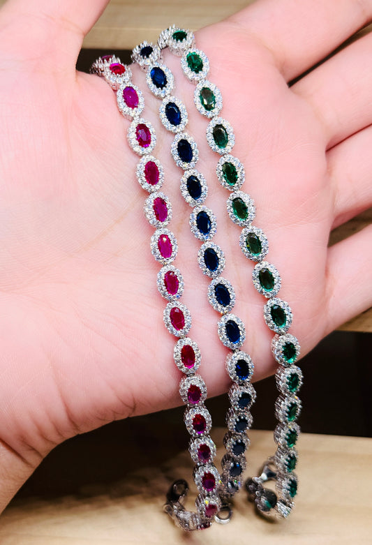 Oval Tennis Bracelets - Various colours
