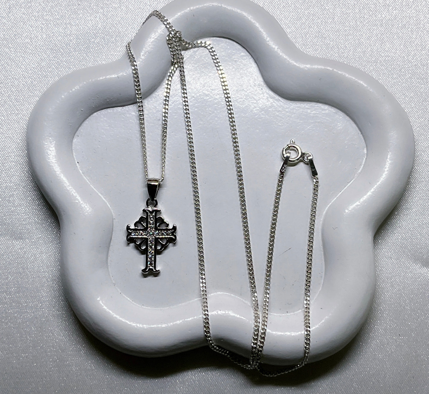 Stunning Cross Flower Necklace