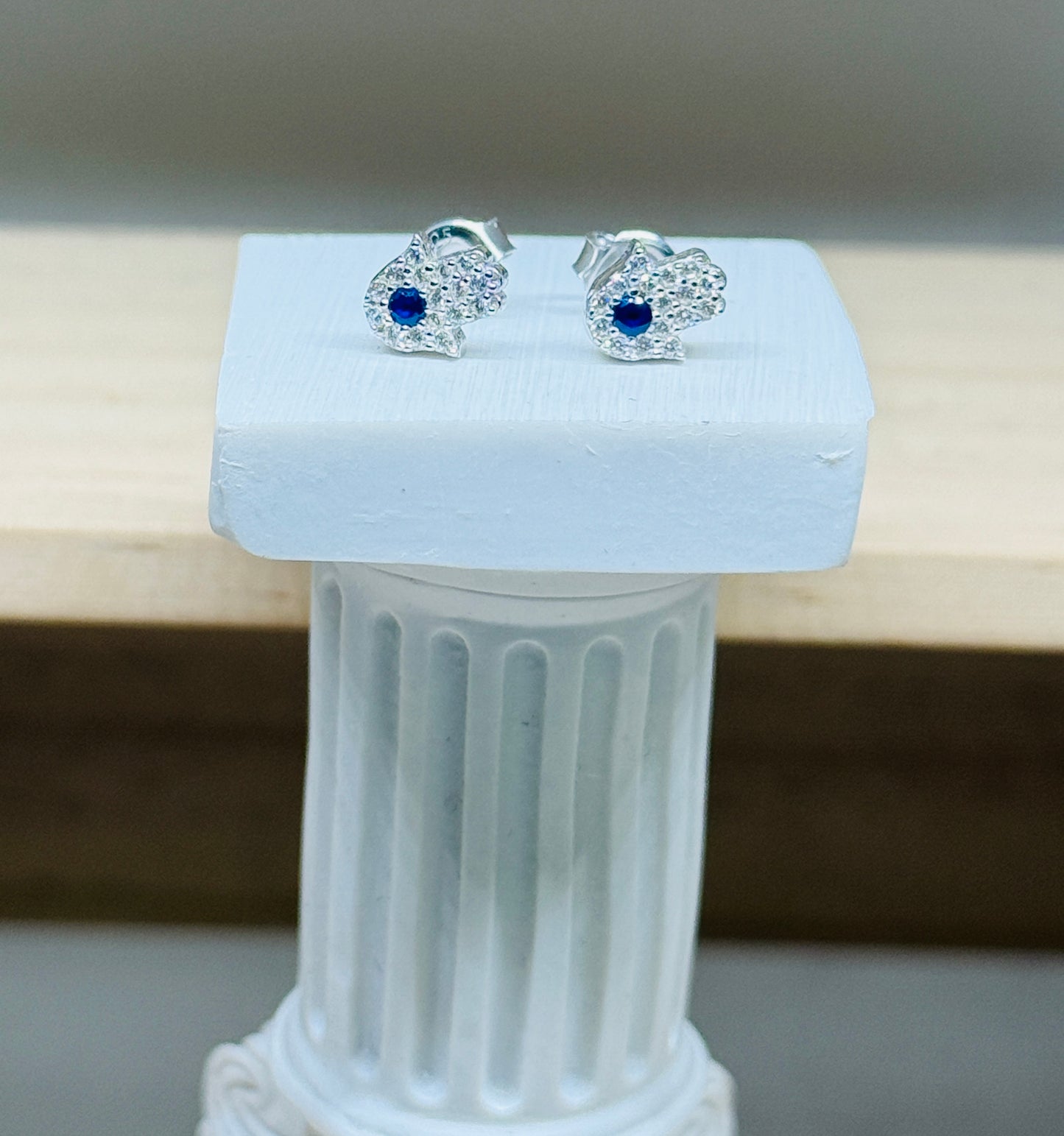 Hamsa hand/evil eye studs