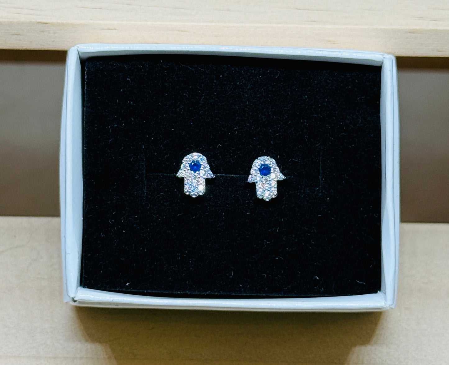 Hamsa hand/evil eye studs