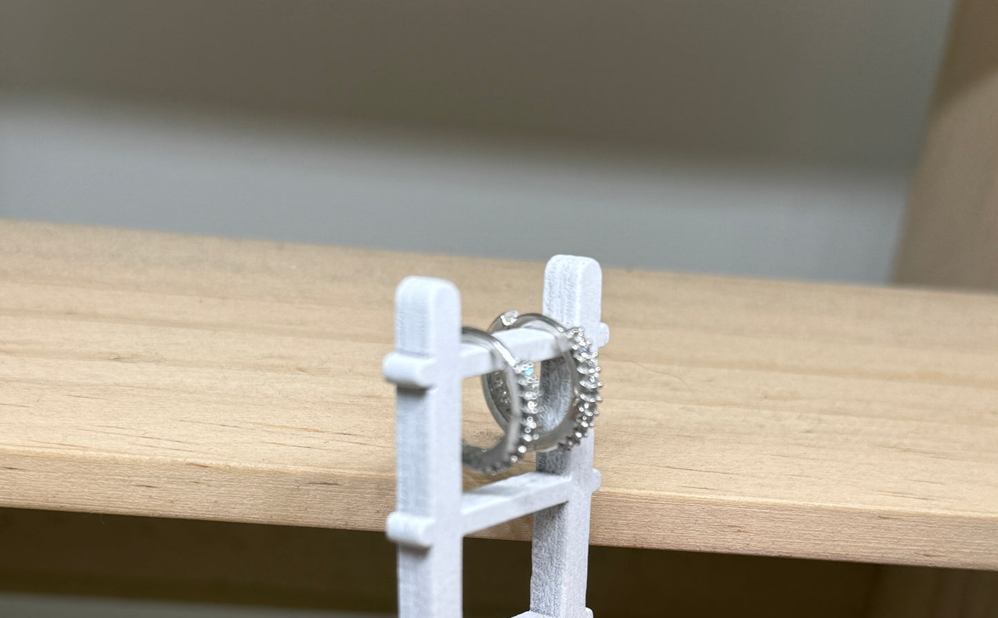 Hoops with half cz stones - 2 sizes available