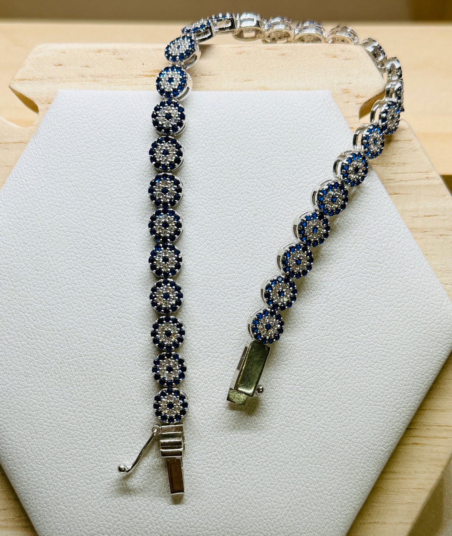 Full Evil eye tennis bracelet - Fixed Length 18.5cm