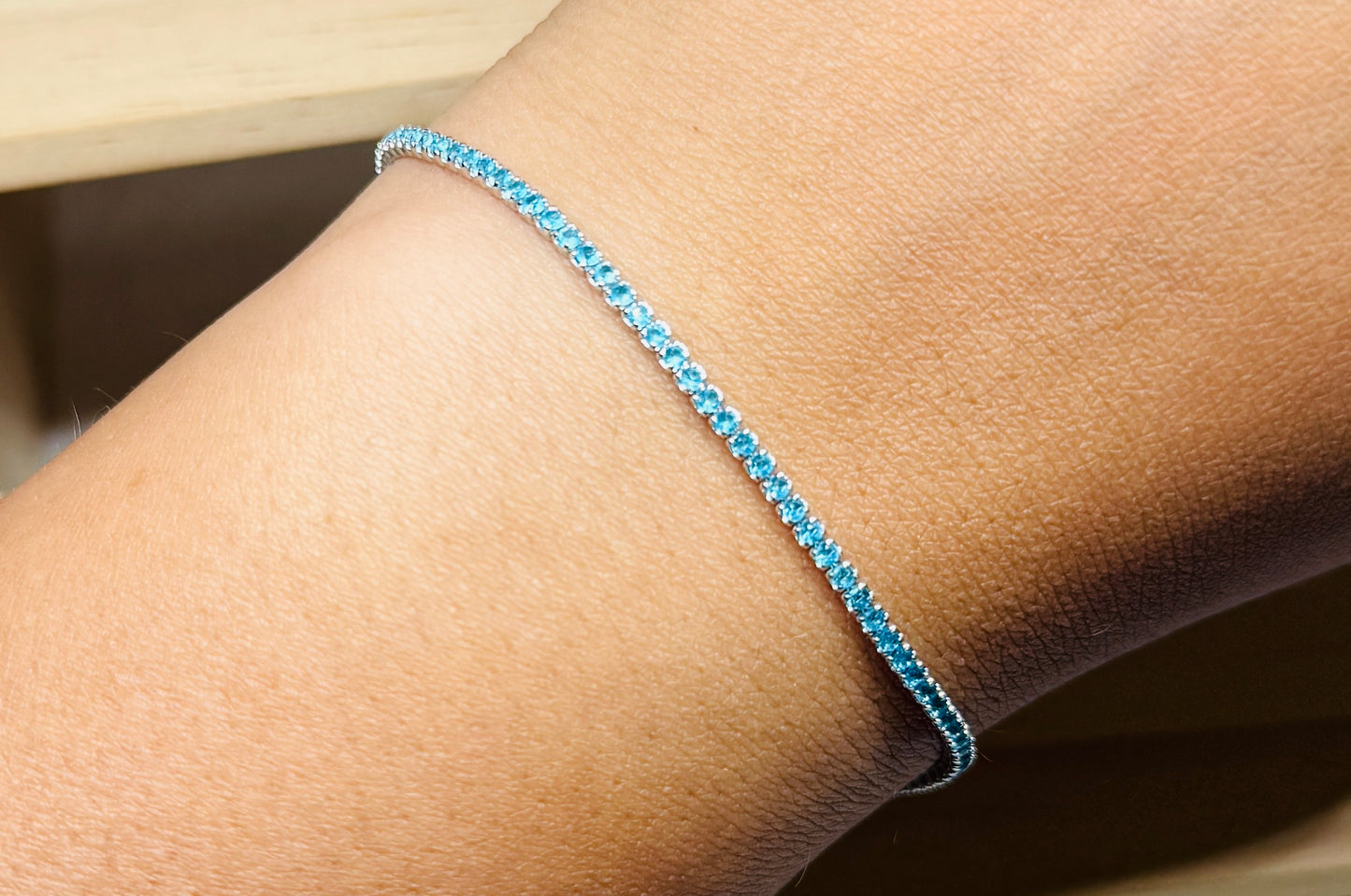 Dainty 4-Claw Tennis Bracelet - 2mm (Various Colours)