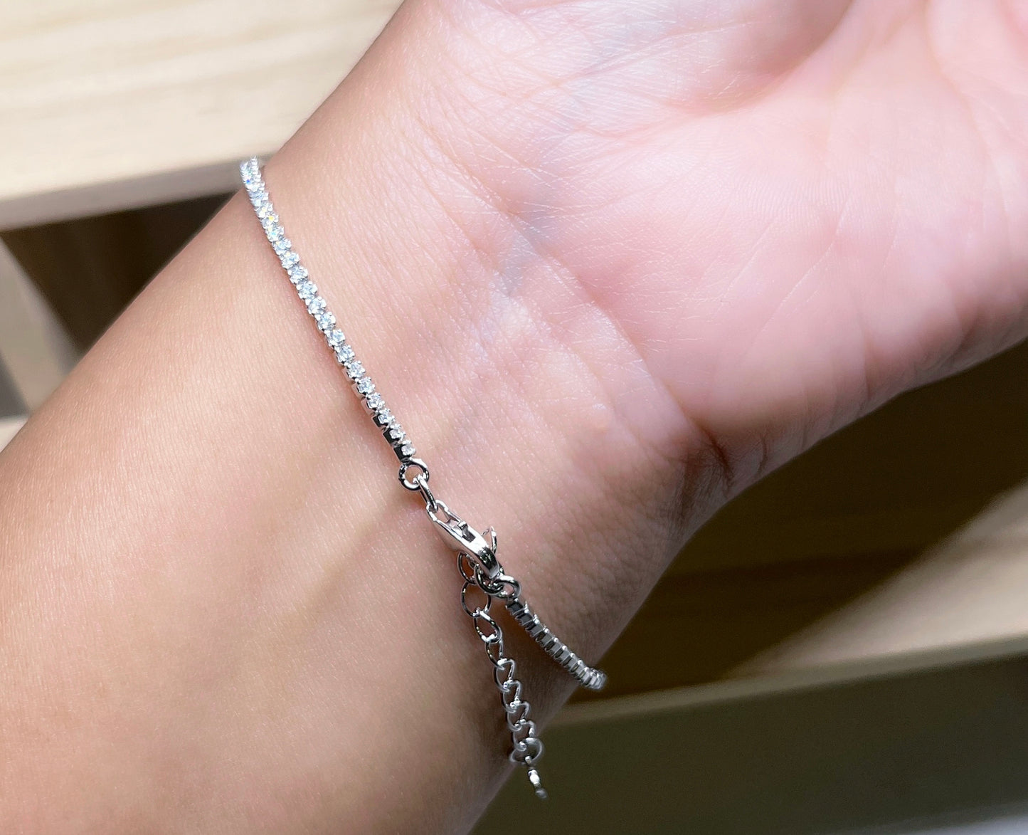 Dainty 4-Claw Tennis Bracelet - 2mm (Various Colours)