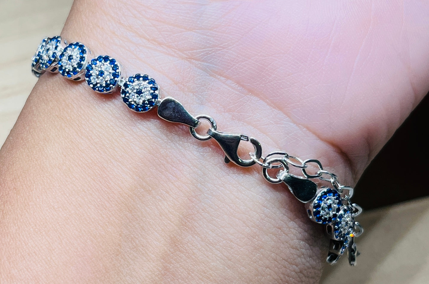 Evil eye tennis bracelet - Full evil eye design