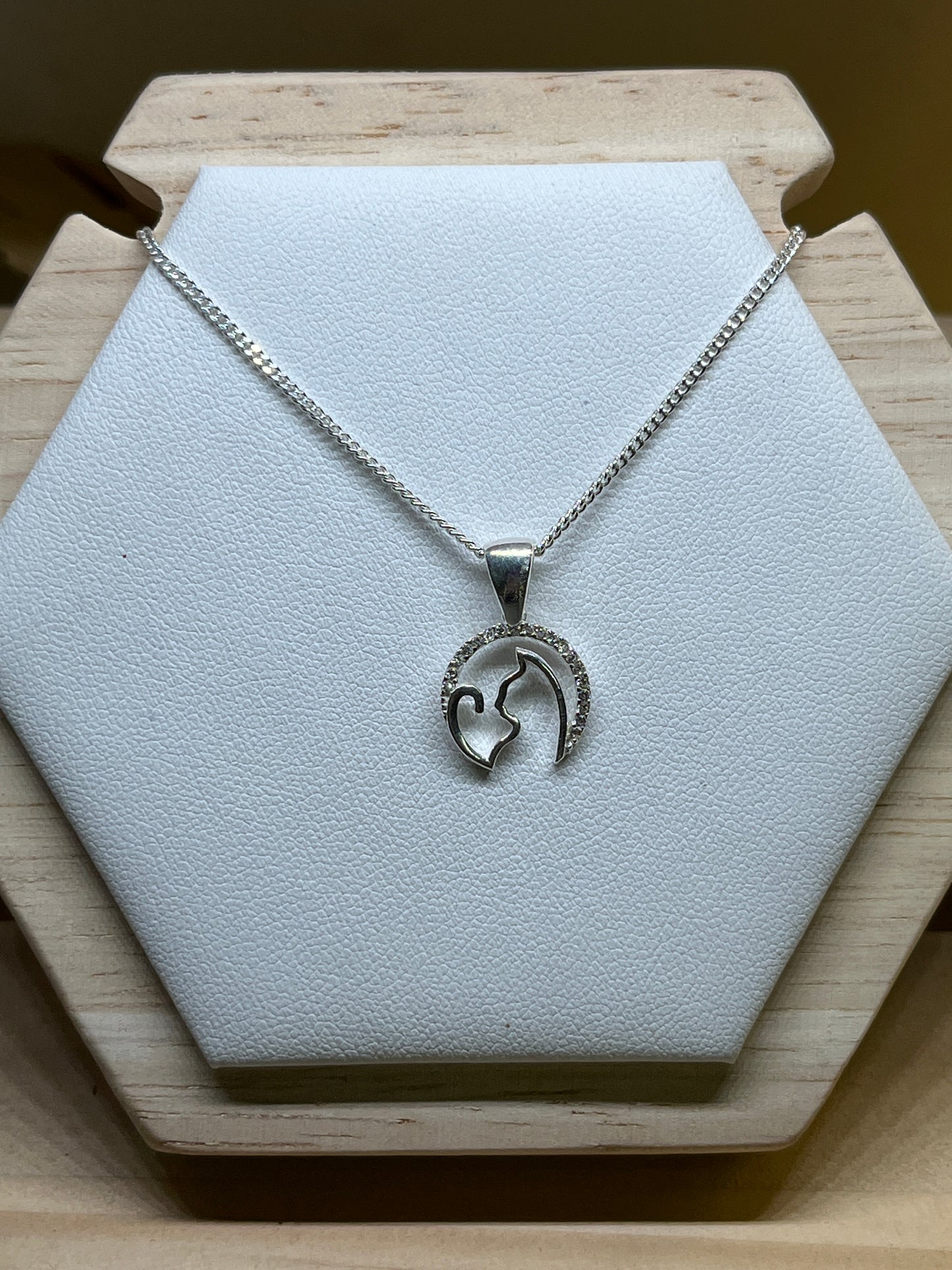 Open Moon Cat necklace