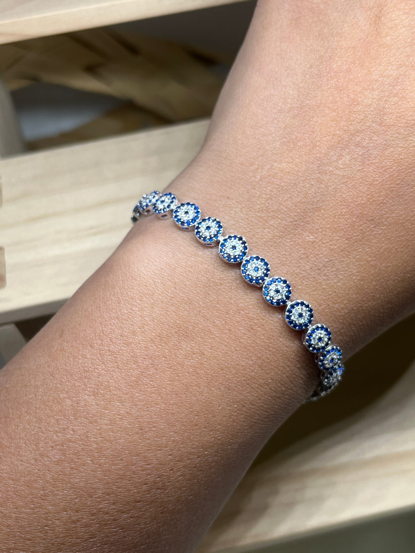 Evil eye tennis bracelet - Full evil eye design