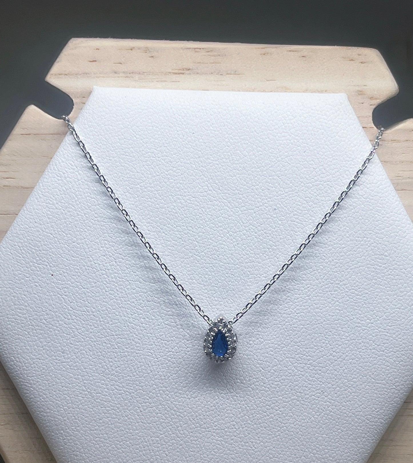 Royal Blue Oval or Tear drop necklace