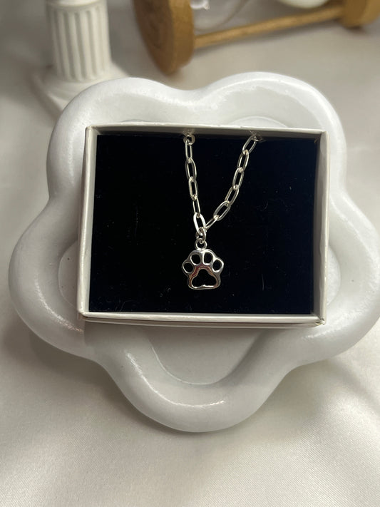Paw charm on Paperclip bracelet