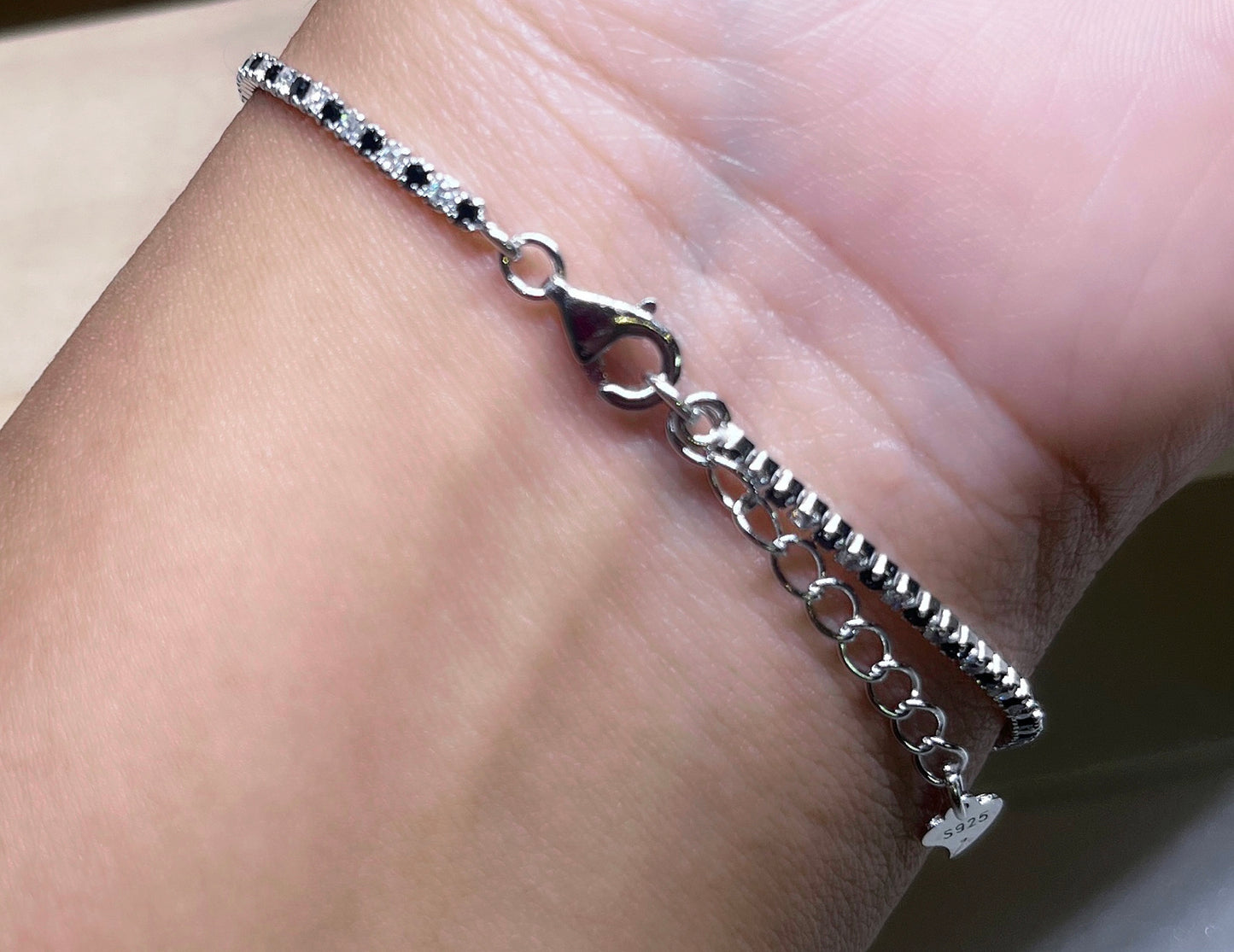 Dainty 4-Claw Tennis Bracelet - 2mm (Various Colours)