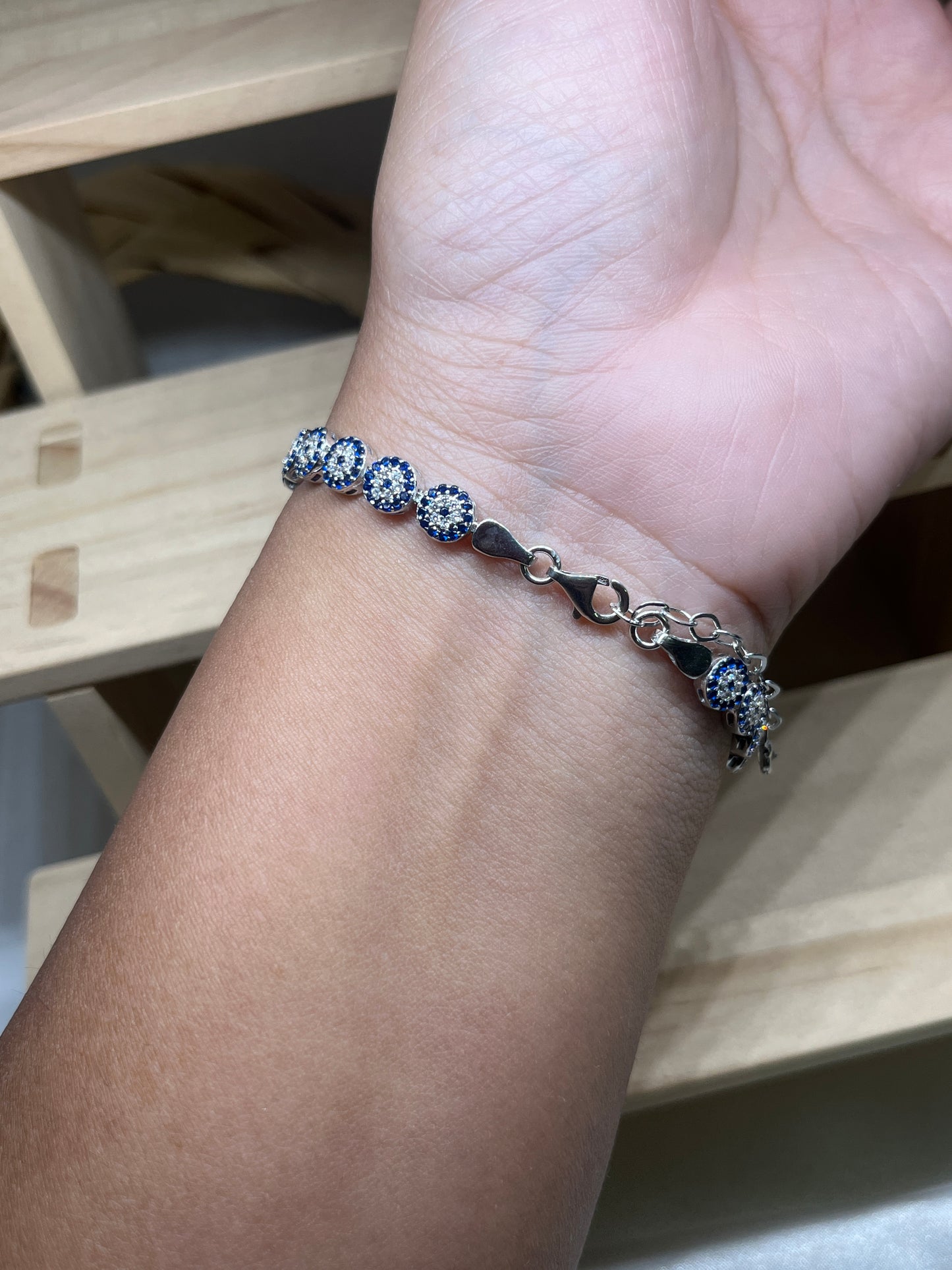 Evil eye tennis bracelet - Full evil eye design