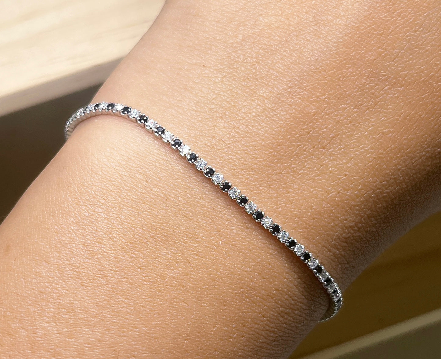 Dainty 4-Claw Tennis Bracelet - 2mm (Various Colours)