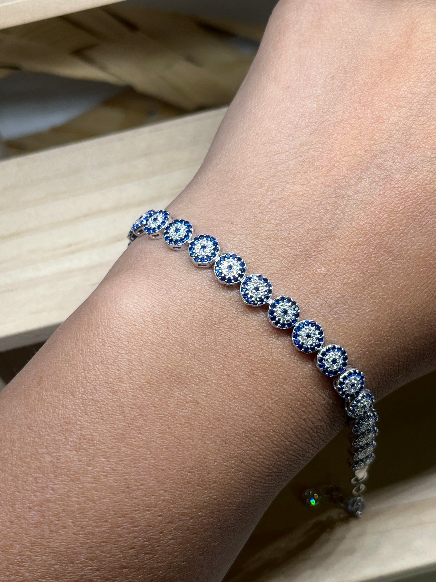 Evil eye tennis bracelet - Full evil eye design