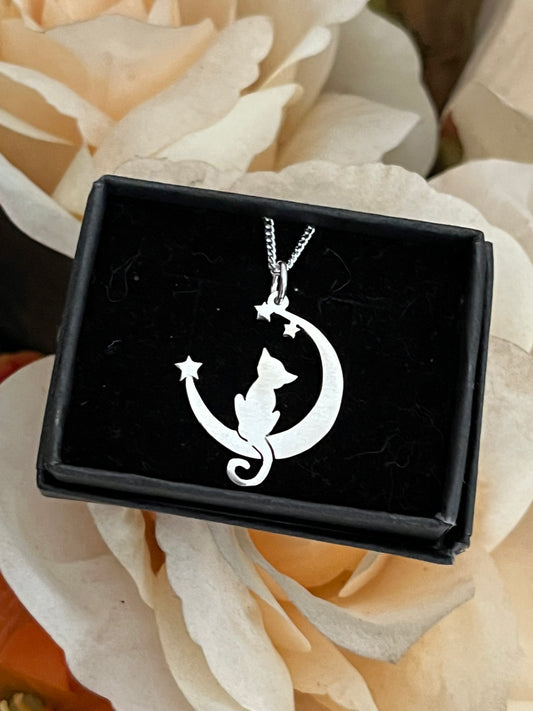 Moon Cat necklace - Handmade - By order only