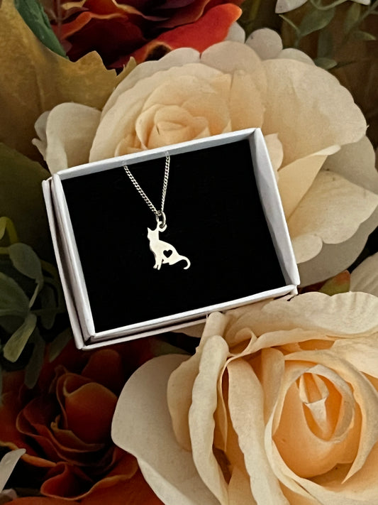 Sitting Cat Necklace (1cm)- Handmade - By order only