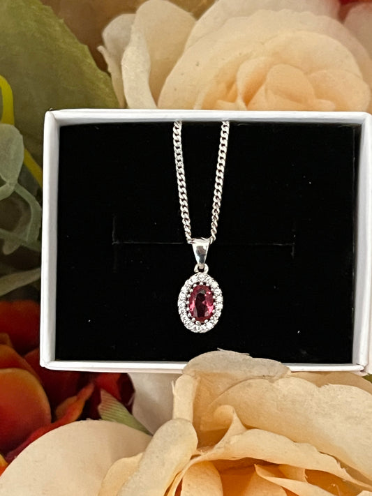 Oval necklace - Red